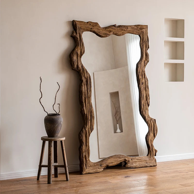 Modern luxury wooden standing mirror for home decor