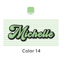 Personalised retro striped beach towel