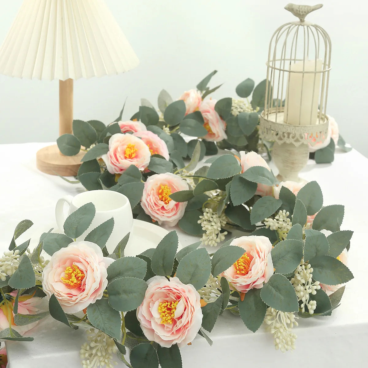 Artificial silk rose decorative vine - vue 3 sur 11