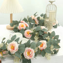 Artificial silk rose decorative vine
