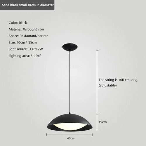 Modern minimalist iron pendant light for interiors - vue 11 sur 10