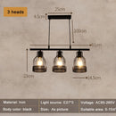 Retro loft industrial style chandelier with 3, 4 or 5 heads pendant