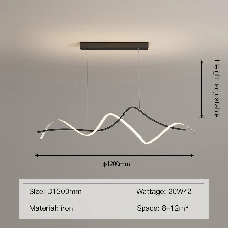 modern pendant light with curved artistic design for elegant interior