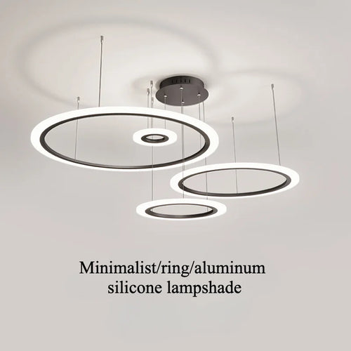 Modern minimalist nordic LED chandelier italian creative ring - vue 2 sur 12