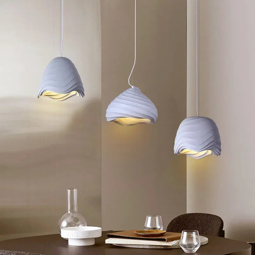 Nordic Wabi-Sabi Wind Chandelier Dining Room LED Pendant Lights Bedroom Study Hanging Lamp Home Decor Cafe Hanging Lamps Fixture - vue 3 sur 13