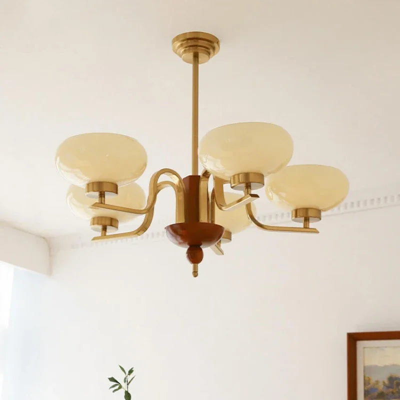 Vintage Bauhaus decorative glass chandelier for indoor use