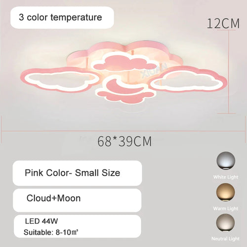 Modern LED moon, star and cloud chandelier for children - vue 25 sur 25