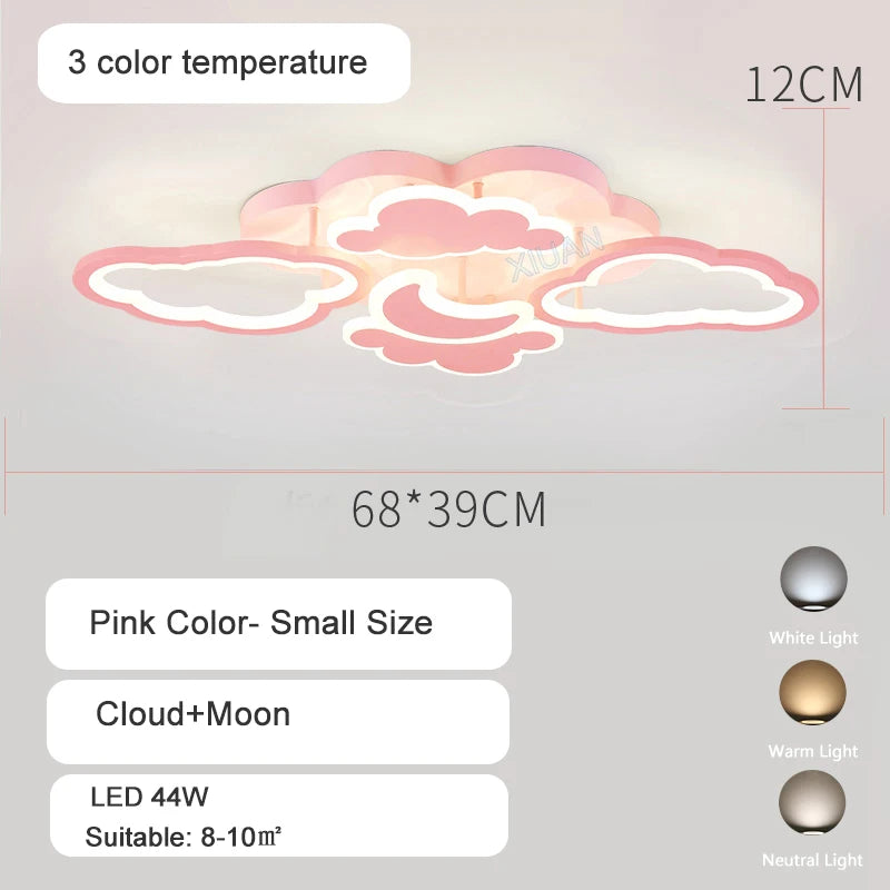 Modern LED moon, star and cloud chandelier for children - vue 24 sur 25