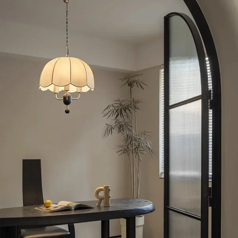 Wabi sabi Japanese retro solid wood pendant light