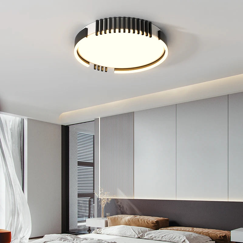 Modern nordic recessed rectangular LED ceiling light - vue 6 sur 9