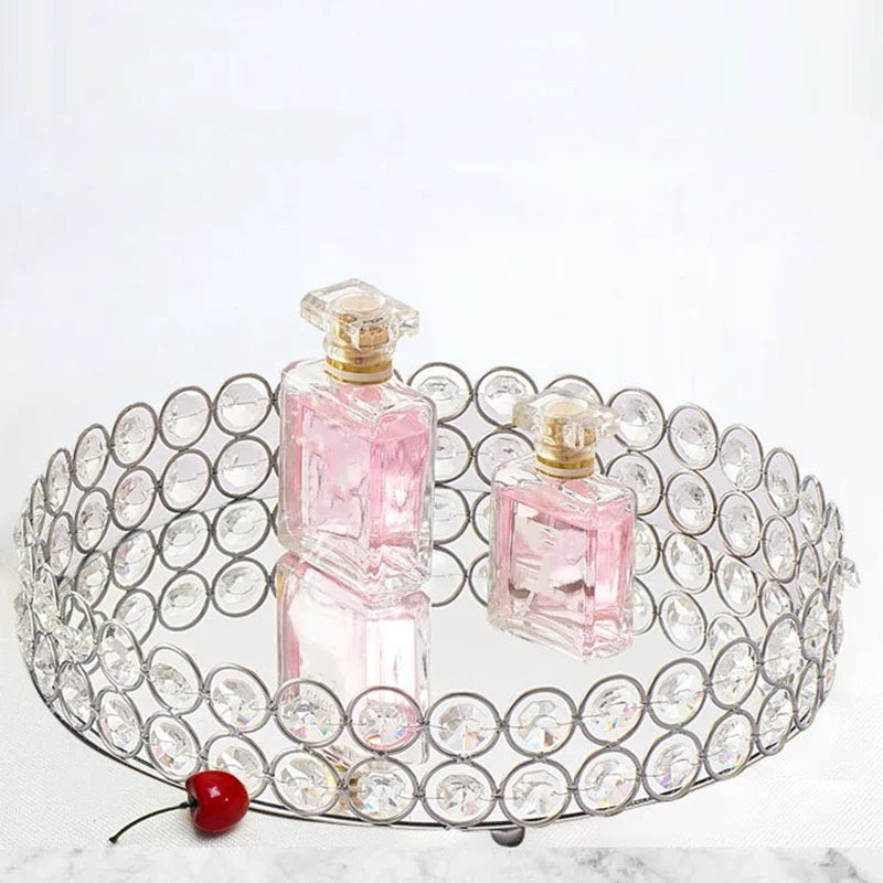 Round glass tray for storage and decoration - vue 6 sur 6