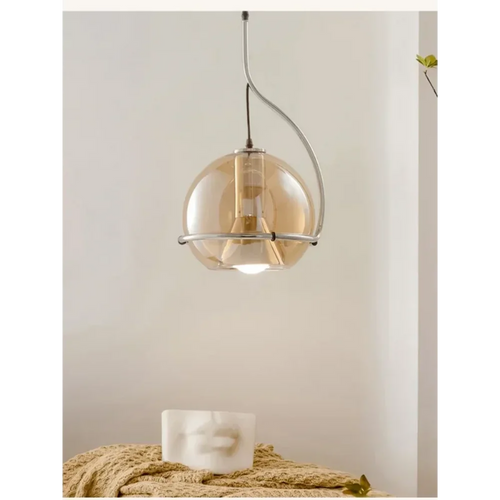 Nordic retro glass ball chandelier for restaurants and cafes - vue 4 sur 8