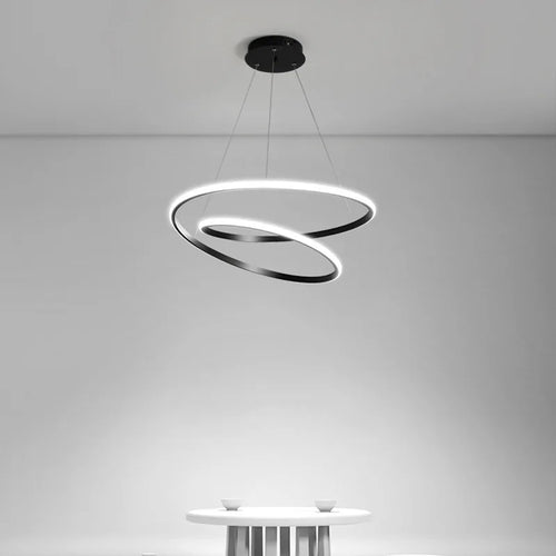 Minimalist circular chandelier for modern indoor lighting - vue 2 sur 10