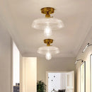 Modern Japanese retro carved glass ceiling light