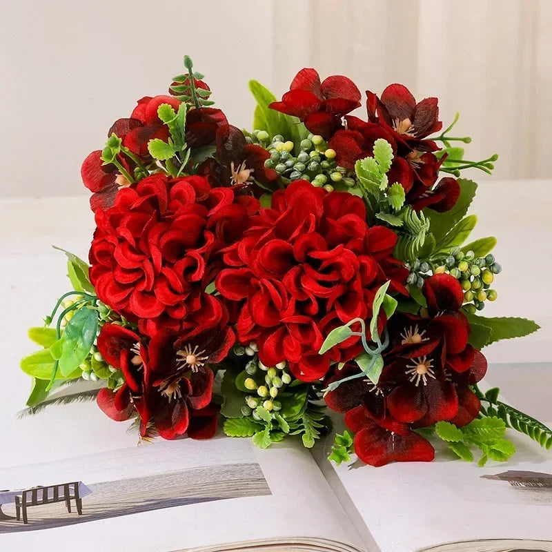Silk chrysanthemum bouquet for garden decoration