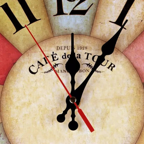 thick wooden wall clock farmhouse style for retro decoration - vue 5 sur 6