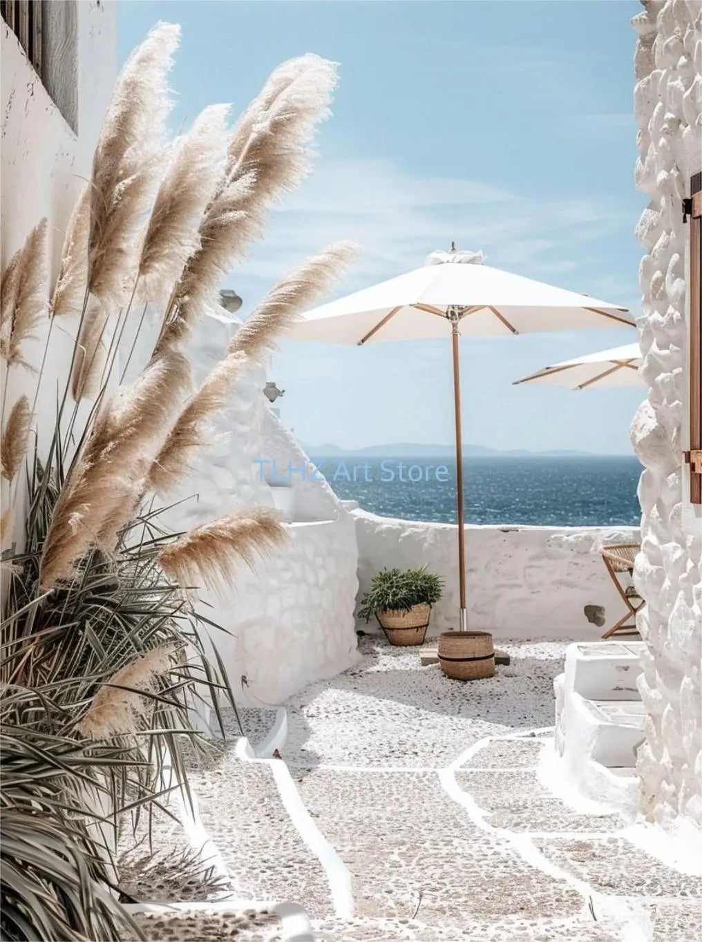 Modern Santorini travel landscape posters