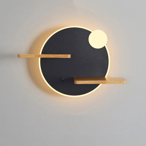 Nordic LED wall light with shelf and USB charger - vue 2 sur 18