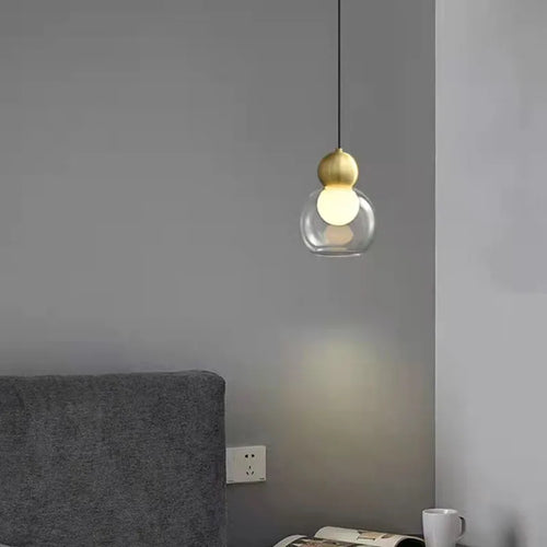suspension moderne en verre transparent décorative et réglable - vue 3 sur 10