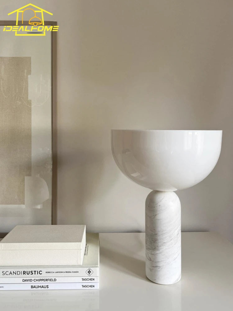 Danish design marble mushroom table lamp minimalist LED