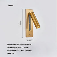 Rotating led wall light with switch for reading