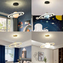 Planet earth pendant light for children's room astronaut decorative star