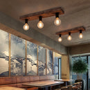 Vintage creative wooden chandelier solid wood ceiling light for restaurant, living room, hallway or café