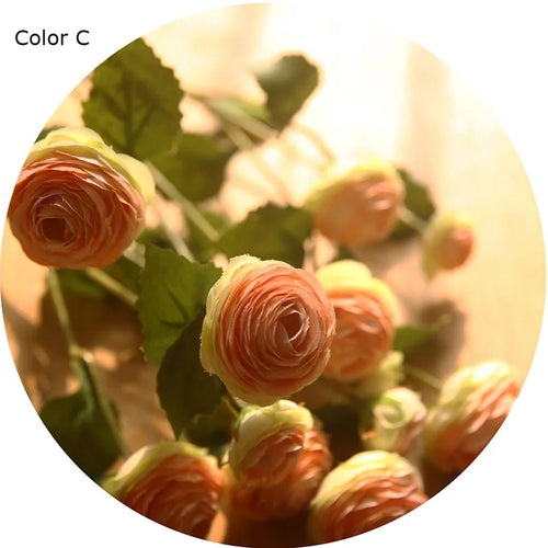 Artificial silk flowers with roses and ranunculus for wedding decoration - vue 11 sur 13