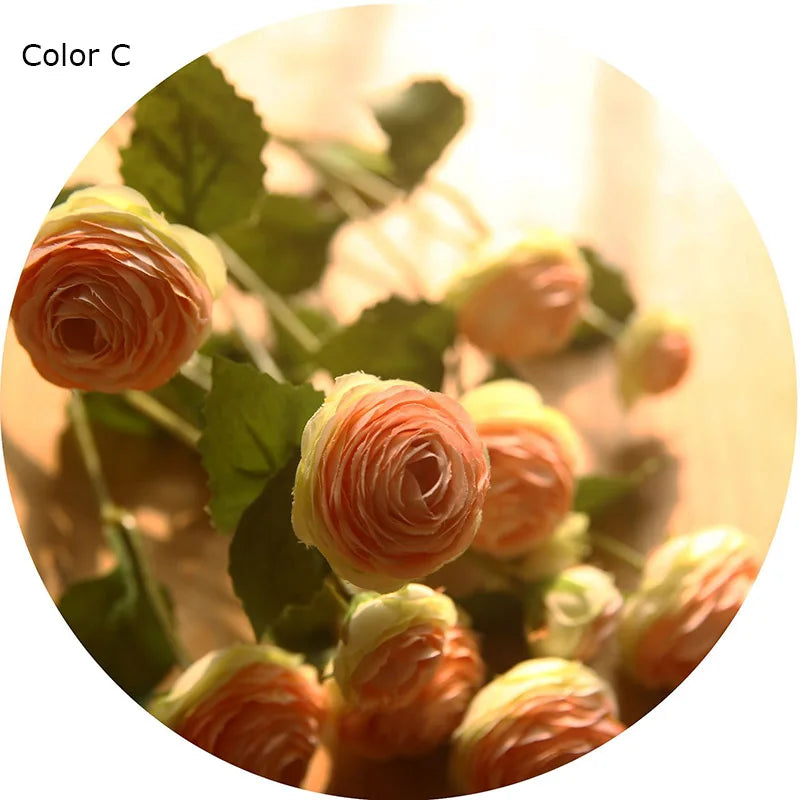 Artificial silk flowers with roses and ranunculus for wedding decoration - vue 11 sur 13