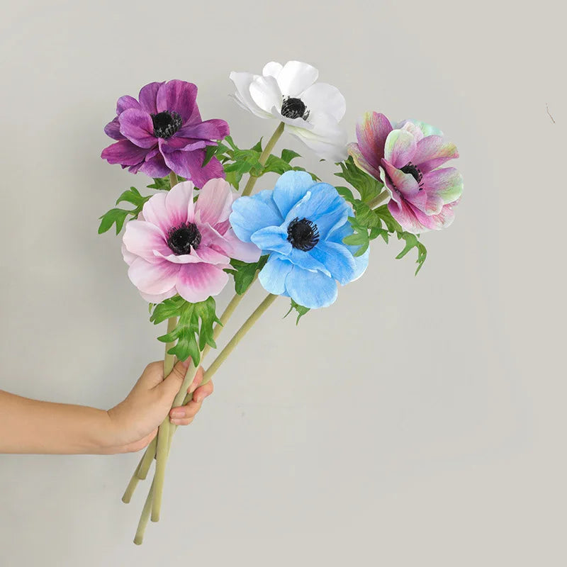 Artificial anemone branch flowers for wedding and home table decoration