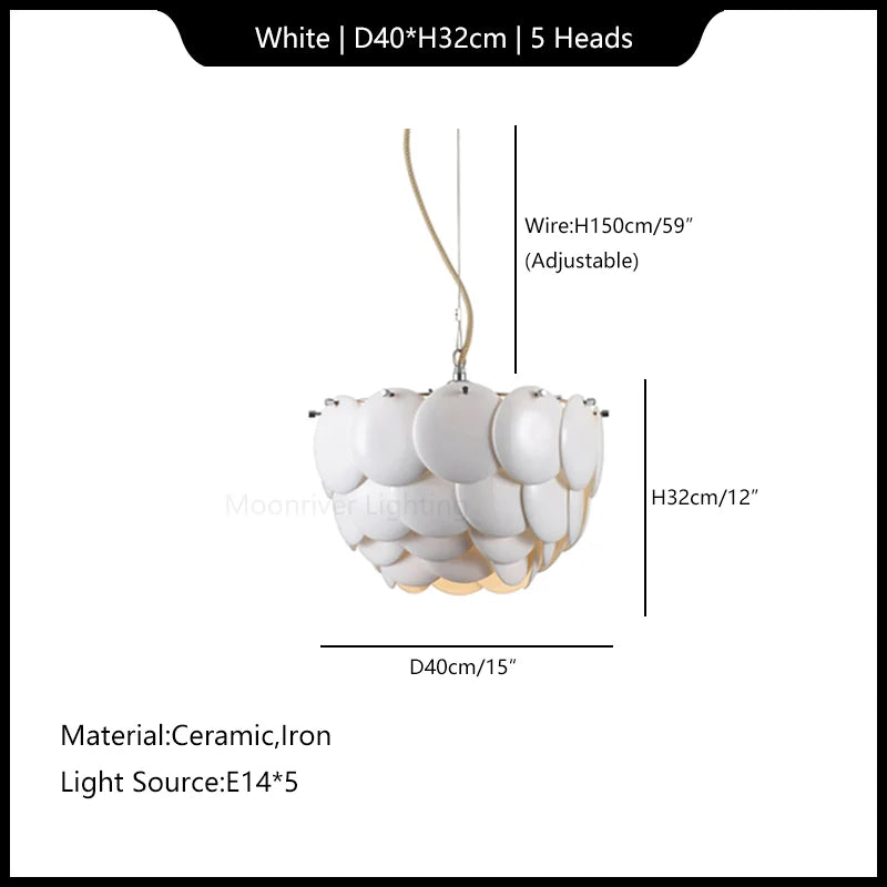 Contemporary ceramic chandelier nordic modern style