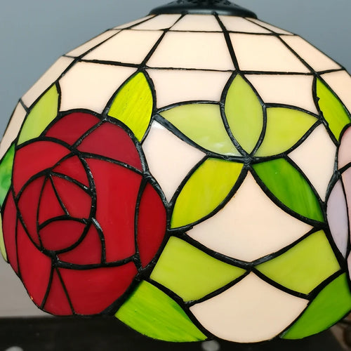 Pastoral tiffany style stained glass chandelier for restaurants and conservatories - vue 5 sur 6