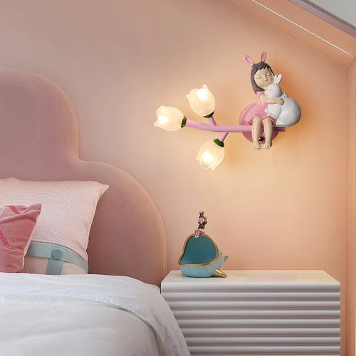Rechargeable resin wall light for children's bedroom decorative - vue 3 sur 22