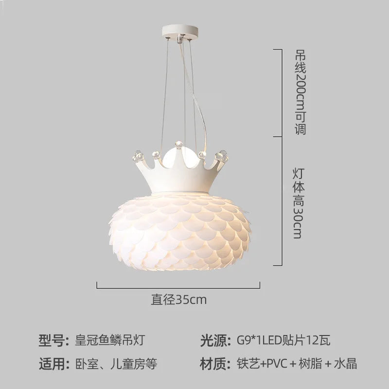 Creative warm light modern designer chandelier for girls' bedroom
