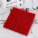 Set of 81 artificial soap roses for decorations and gifts
