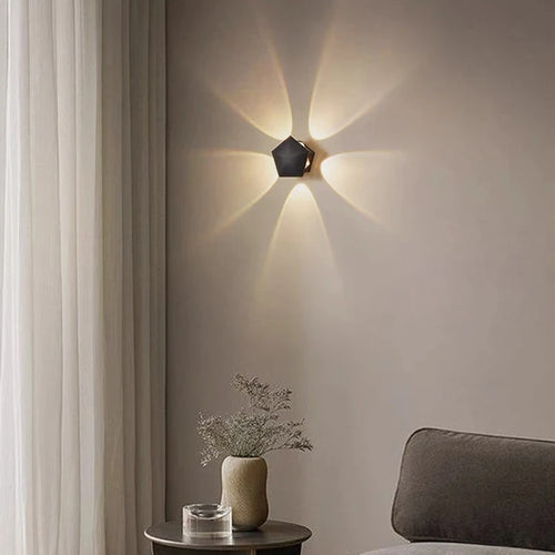 Hemisphere four-way up and down LED wall light 4W for bedside, hallway, home, balcony or garden - vue 5 sur 10