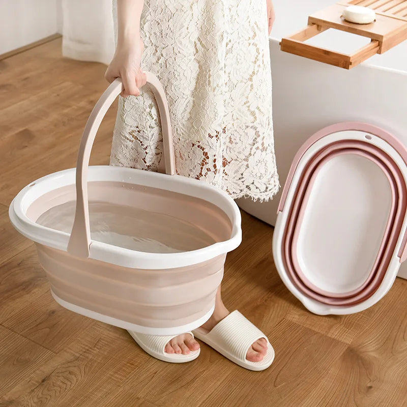 foldable plastic laundry and storage basket