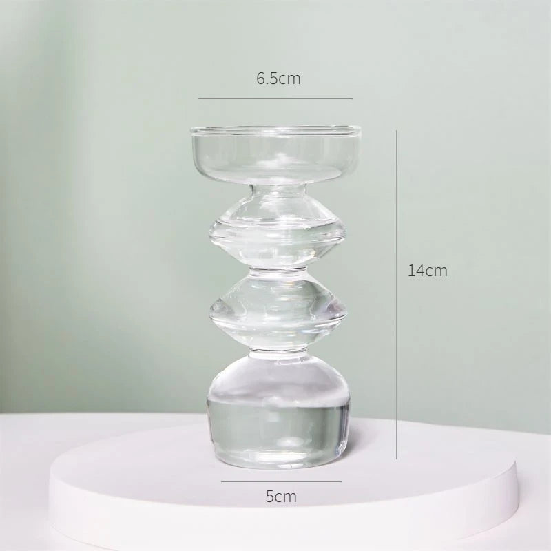 Clear glass candleholder modern nordic home decor - vue 21 sur 31