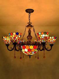 Modern Tiffany glass pendant light for indoor lighting