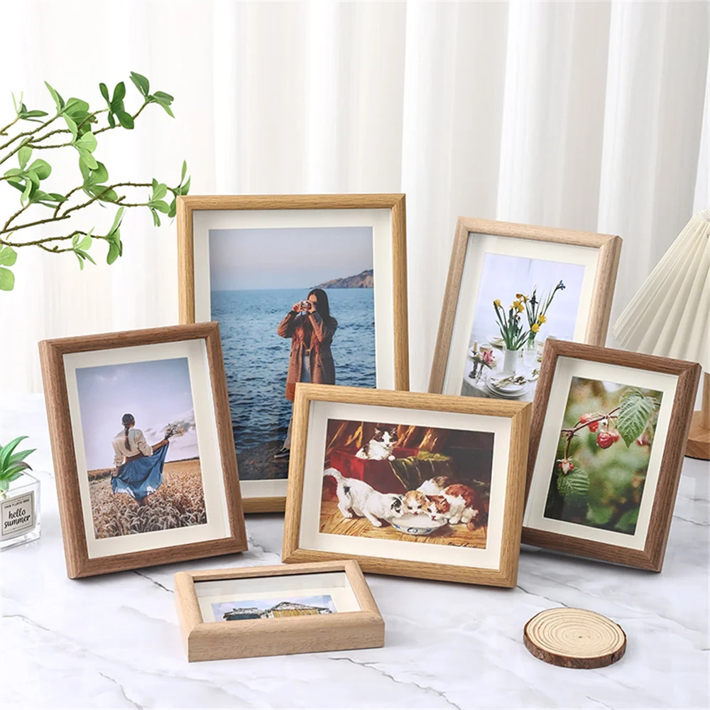 Wooden photo frame for family, wedding and travel portraits