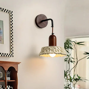 Nordic retro wooden wall light for interior decoration