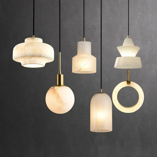 Minimalist LED marble pendant lamp - vue 2 sur 21