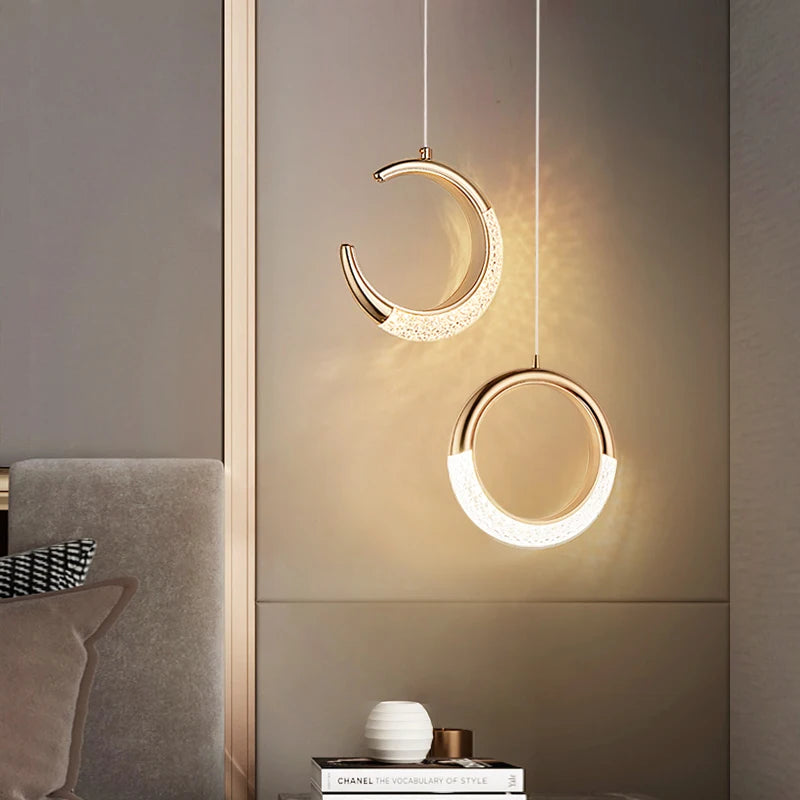 Nordic oval crystal LED chandelier