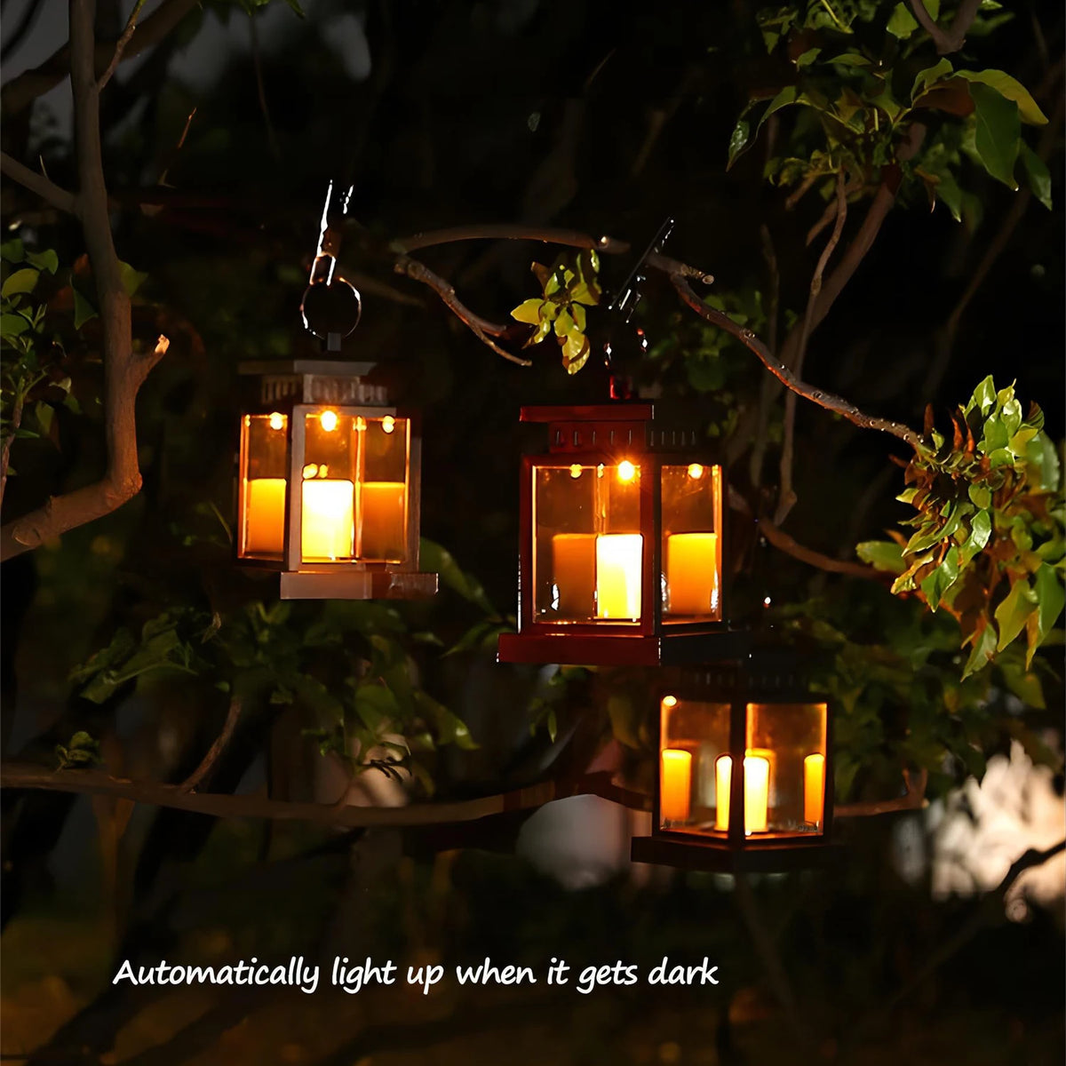 Solar LED candle lantern garden light waterproof Christmas - vue 3 sur 7