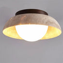 Nordic natural yellow travertine round ceiling lights
