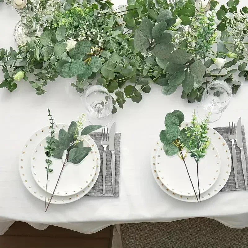 Set of 20 artificial eucalyptus leaves for floral decoration - vue 4 sur 10