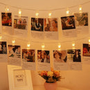 LED string lights with photo holders for festive decoration