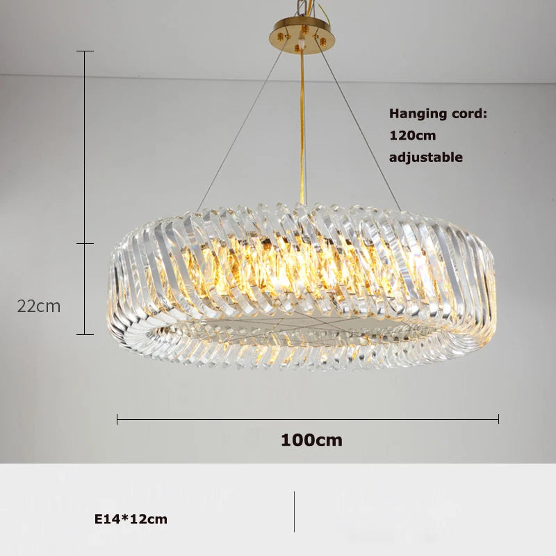 Art deco crystal glass dimmable chandelier 2024 trend - vue 14 sur 17