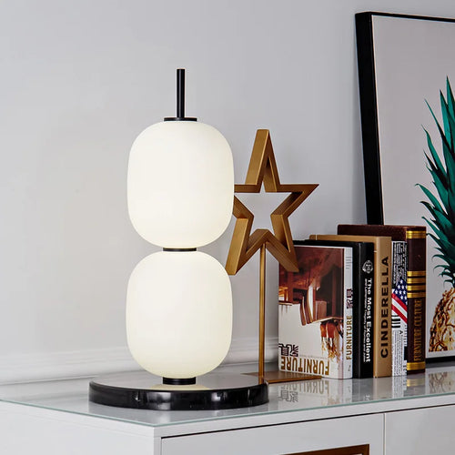 Mainkai Nordic gourd string floor lamp with white glass shade - vue 6 sur 8