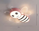 Pink and gold bee ceiling light for children's rooms